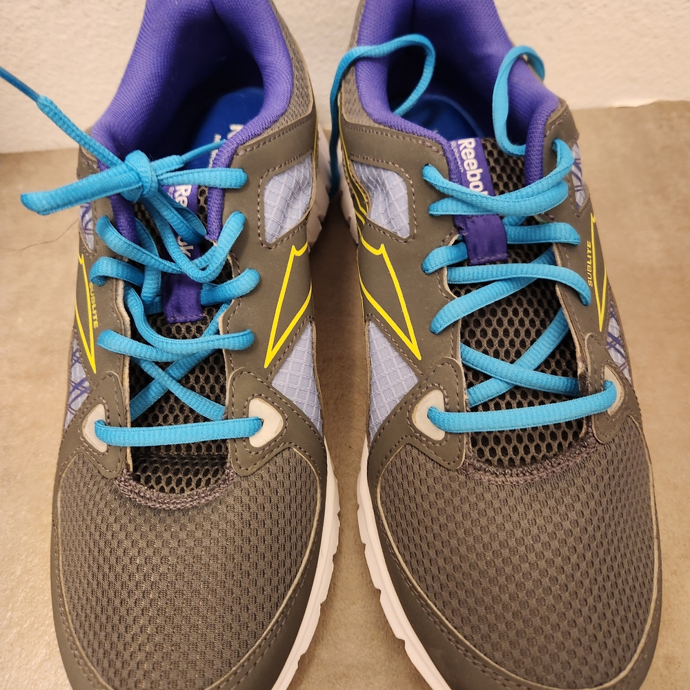Reebok Women's Gray and Blue Athletic Shoes